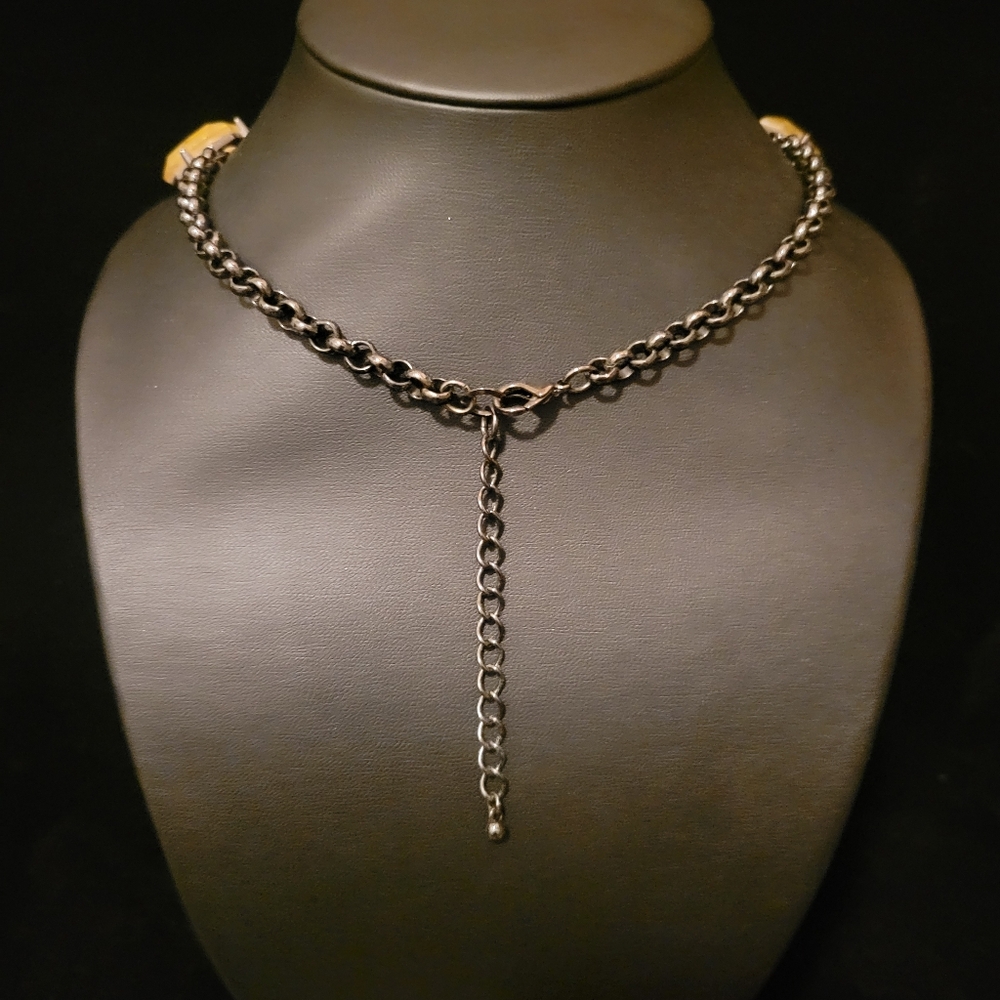 Estate Faceted Lucite & Dichroic Statement Necklace - Picture 5 of 5